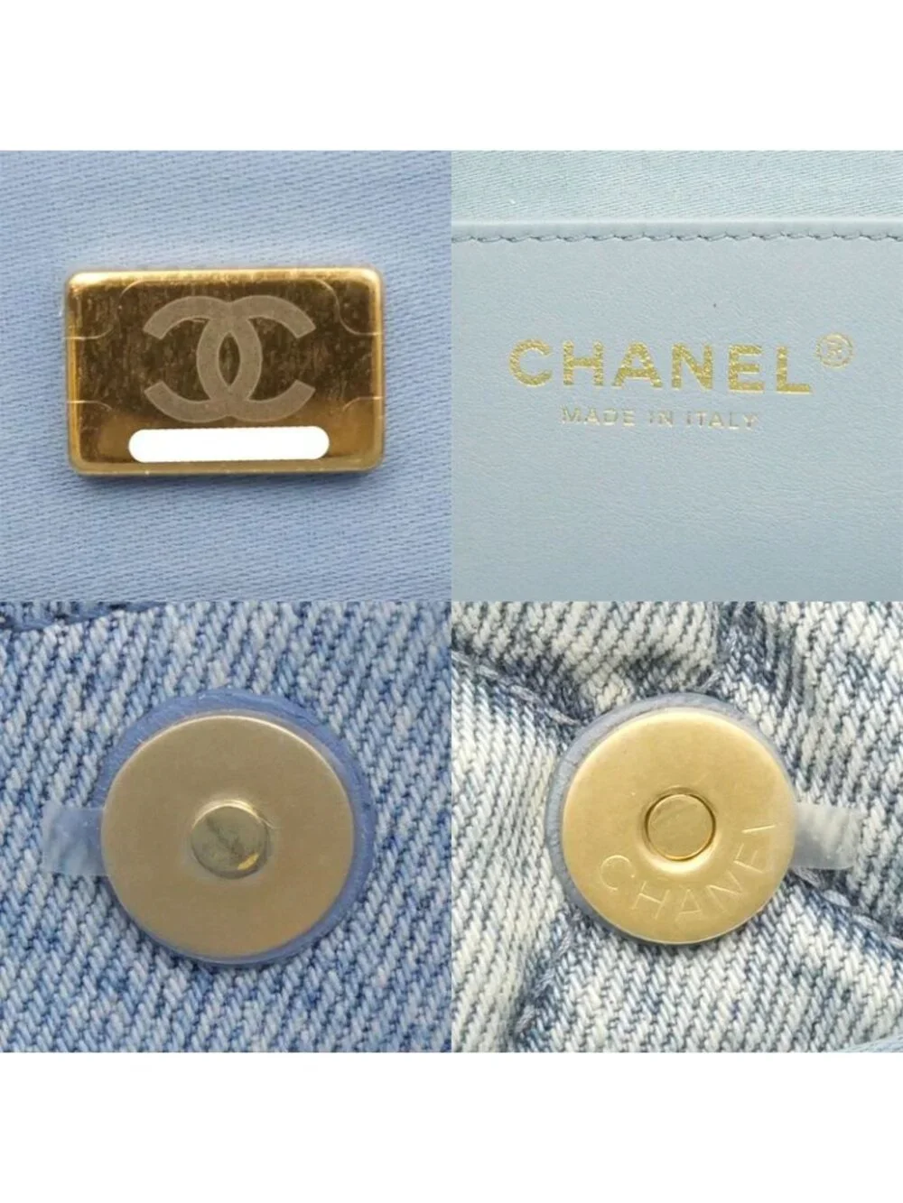 Chanel Bag Chain Shoulder Maxi Washed Denim As5734 Random Leather